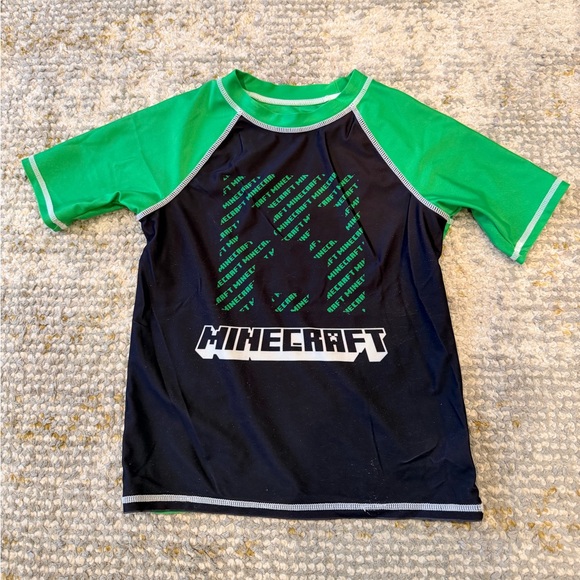 Minecraft Kids Green Rash Guard Swim Set - Picture 3 of 10
